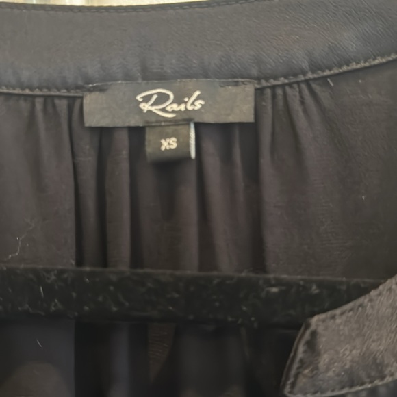 Rails NWOT Black Satin Blouse. Size XS - Picture 2 of 4
